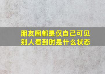 朋友圈都是仅自己可见 别人看到时是什么状态